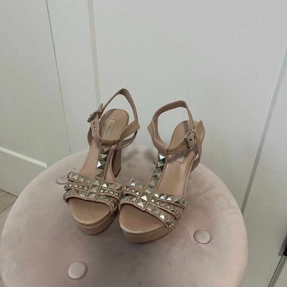 Pura Lopez Studded Block Heels Size 35 - Picture 2 of 9